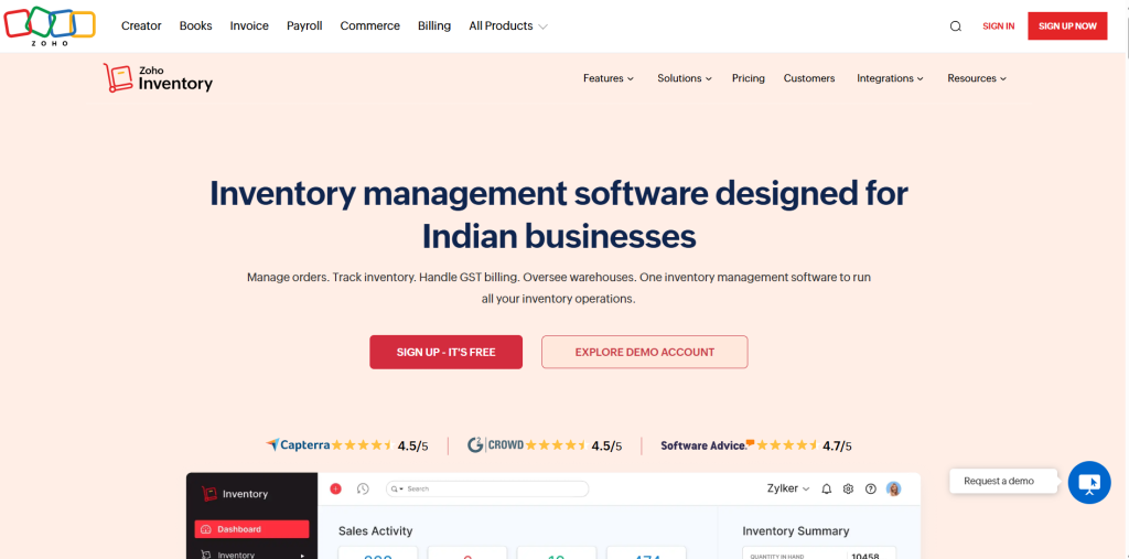 zoho inventory